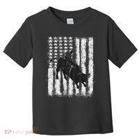 Rodeo Bull Riding Distressed Grunge American Flag Keepsake Toddler T-Shirt thumb 0