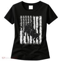 Rodeo Bull Riding Distressed Grunge American Flag Keepsake Women's T-Shirt thumb 0