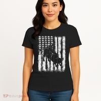 Rodeo Bull Riding Distressed Grunge American Flag Keepsake Women's T-Shirt thumb 4