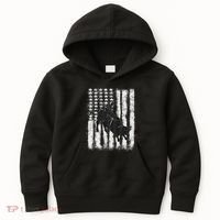 Rodeo Bull Riding Distressed Grunge American Flag Keepsake Kids Hoodie thumb 0
