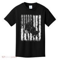 Rodeo Bull Riding Distressed Grunge American Flag Keepsake Kids T-Shirt thumb 0