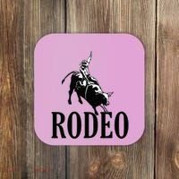 Rodeo Bull Rider Cowboy Riding A Bull At The Rodeo Coaster thumb 0