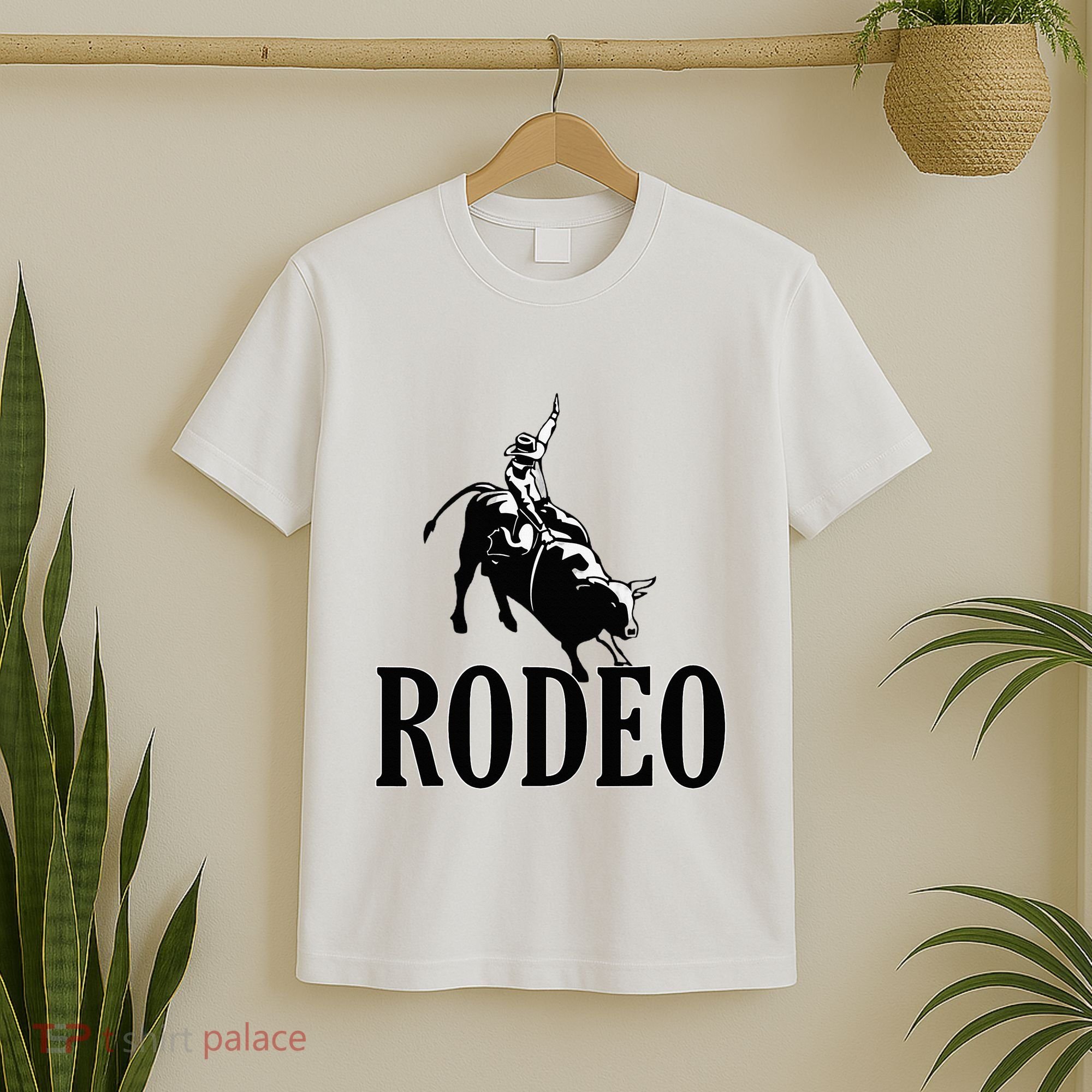 Rodeo Bull Rider Cowboy Riding A Bull At The Rodeo T-Shirt
