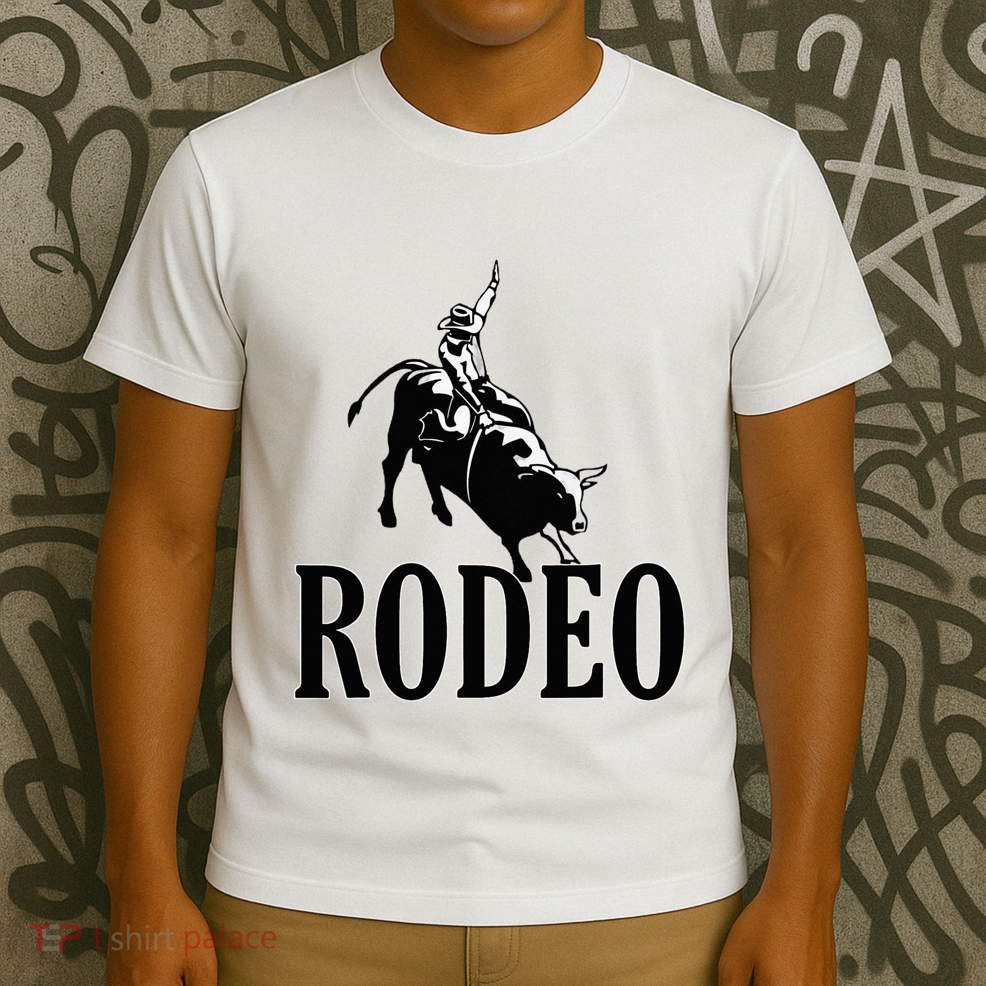 Rodeo Bull Rider Cowboy Riding A Bull At The Rodeo T-Shirt
