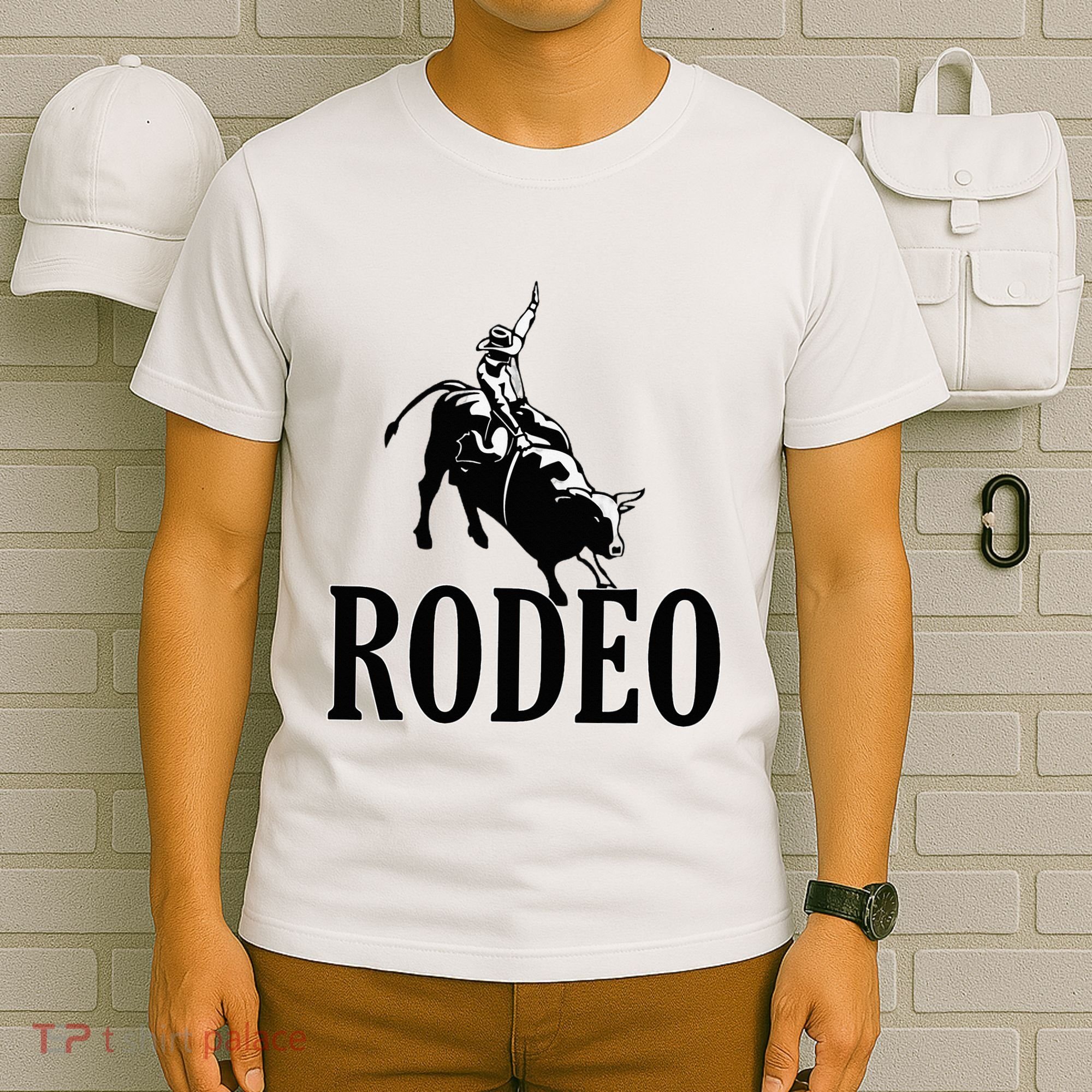 Rodeo Bull Rider Cowboy Riding A Bull At The Rodeo T-Shirt