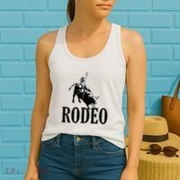 Rodeo Bull Rider Cowboy Riding A Bull At The Rodeo Women's Tank Top thumb 2