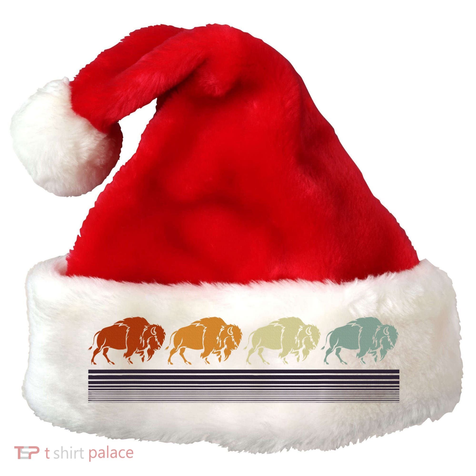 Retro Buffalo Santa Hat