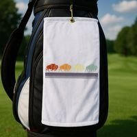 Retro Buffalo Golf Towel thumb 2