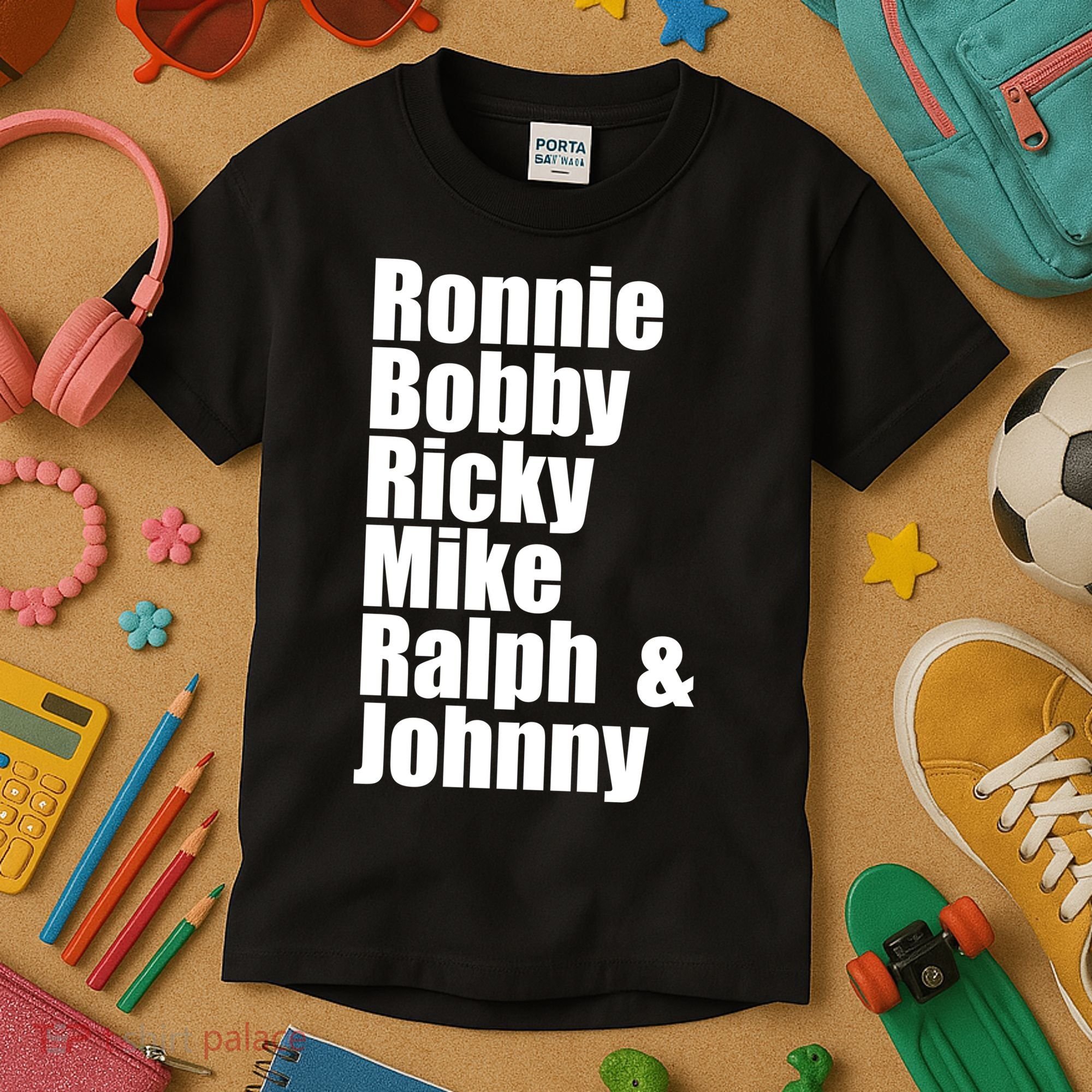 Ronnie Bobby Ricky Mike Ralph And Johnny Kids T-Shirt