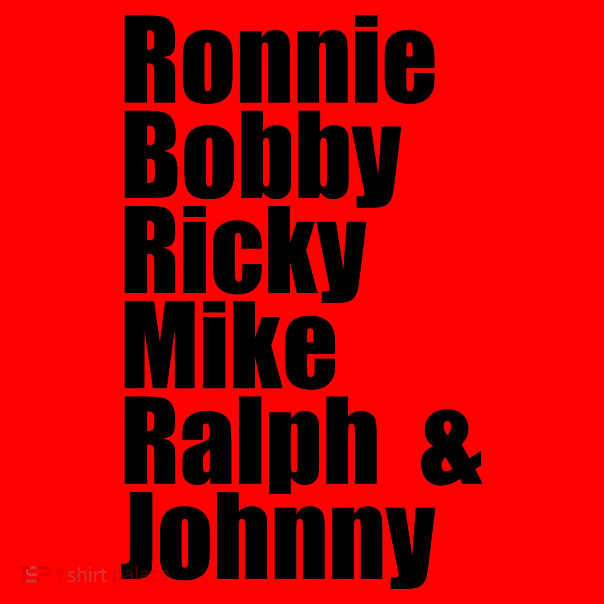Ronnie Bobby Ricky Mike Ralph And Johnny Santa Hat