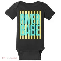 River Babe Retro Stripes Sunshine Baby Bodysuit thumb 0