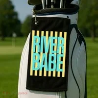 River Babe Retro Stripes Sunshine Golf Towel thumb 2