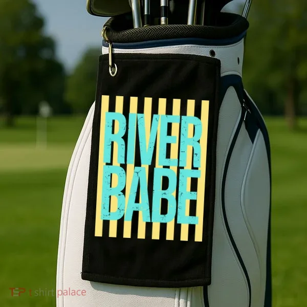 River Babe Retro Stripes Sunshine Golf Towel