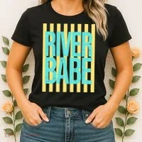 River Babe Retro Stripes Sunshine Women's T-Shirt thumb 2