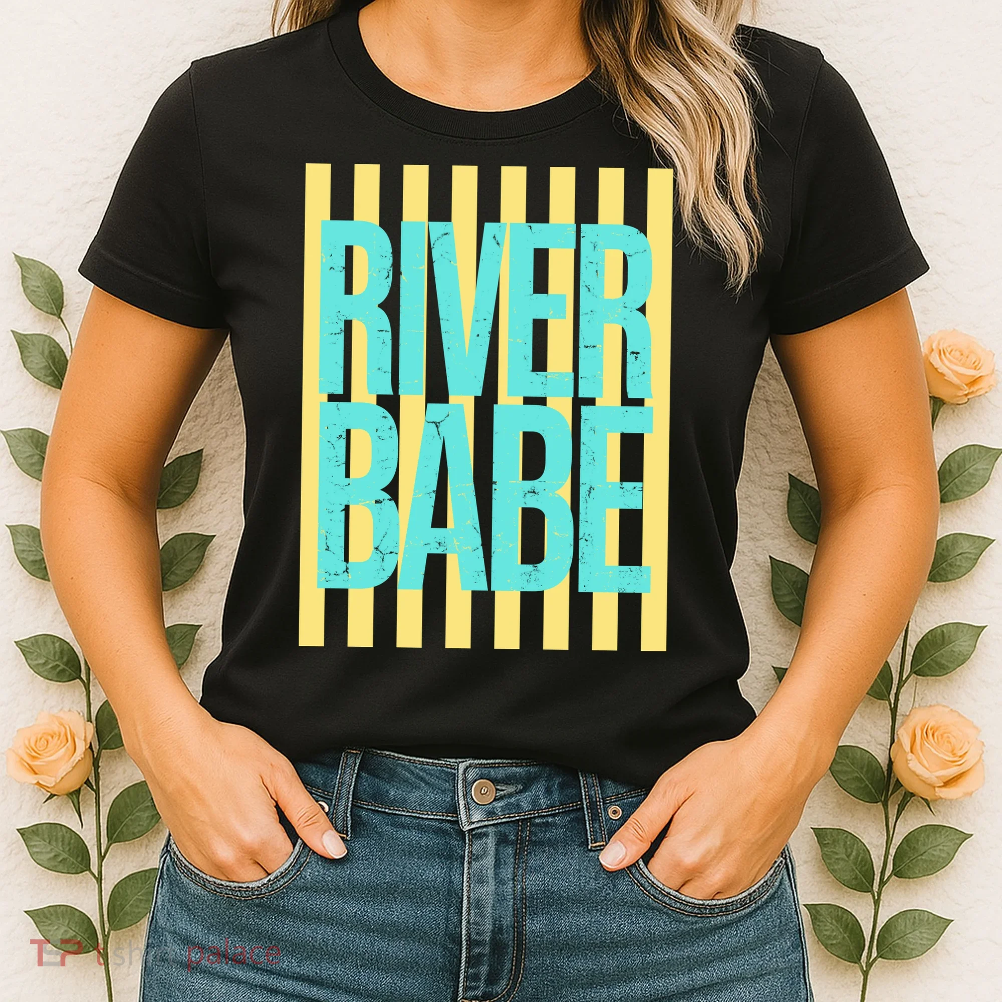 River Babe Retro Stripes Sunshine Women's T-Shirt