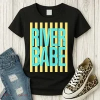 River Babe Retro Stripes Sunshine Women's T-Shirt thumb 3