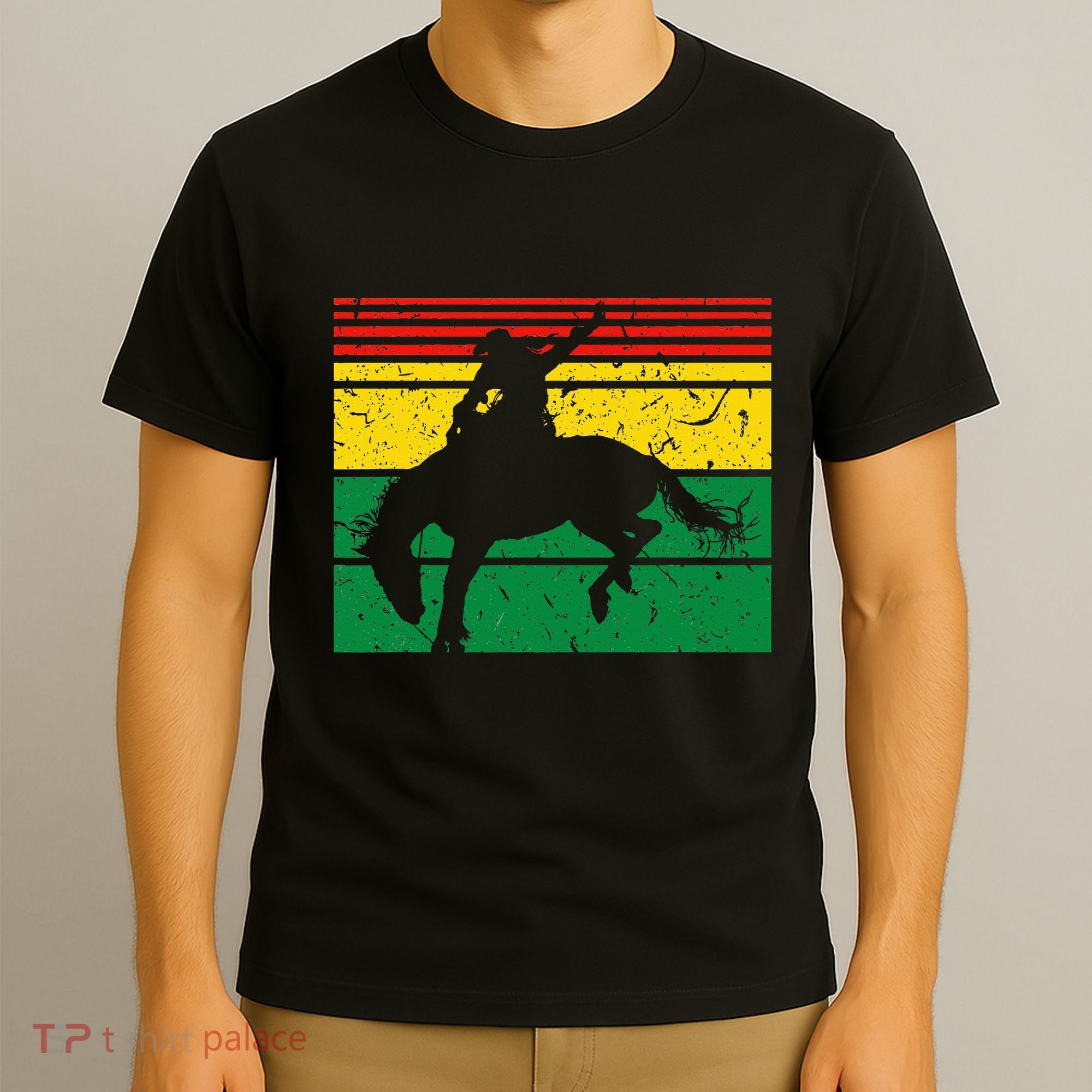 Rodeo Bronc Riding African American Cowgirl Graphic T-Shirt