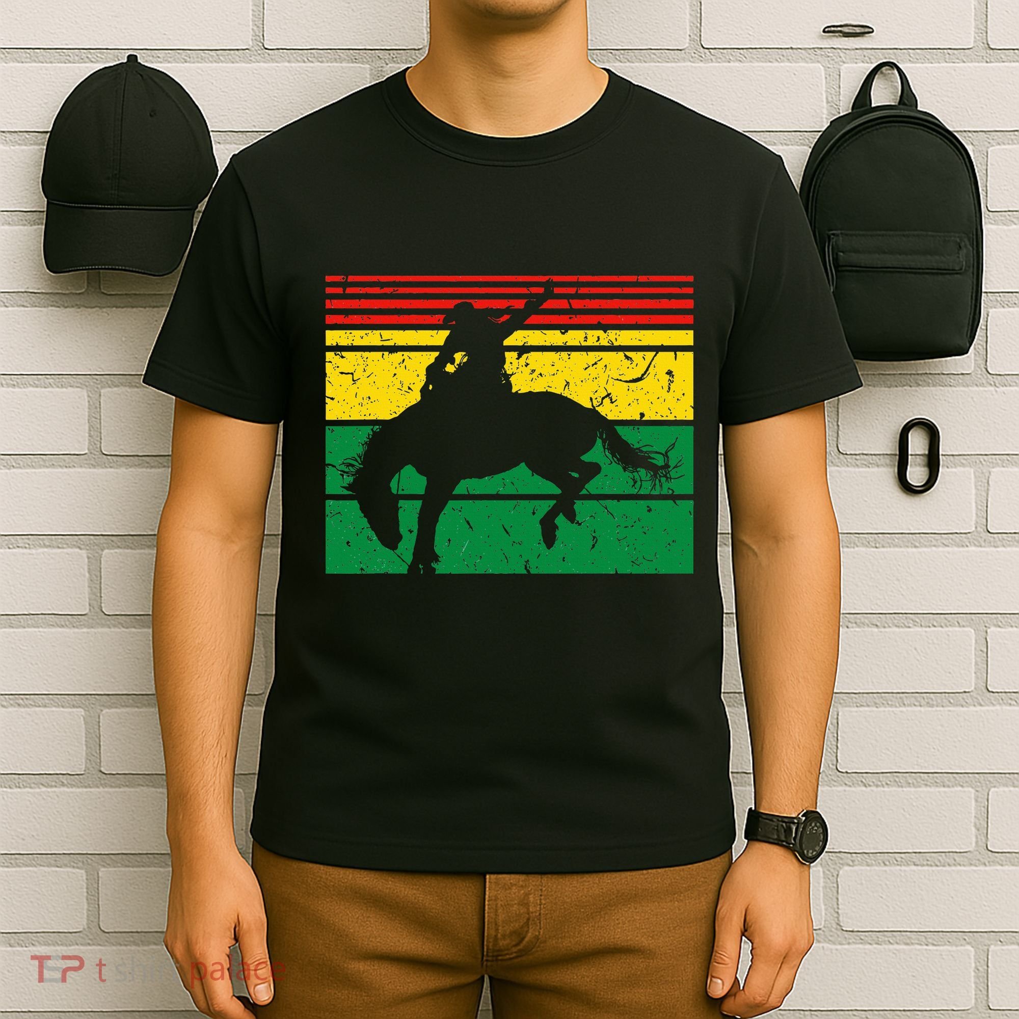 Rodeo Bronc Riding African American Cowgirl Graphic T-Shirt
