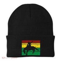 Rodeo Bronc Riding African American Cowgirl Graphic Beanie thumb 0
