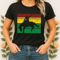 Rodeo Bronc Riding African American Cowgirl Graphic Women's T-Shirt thumb 2