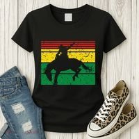 Rodeo Bronc Riding African American Cowgirl Graphic Women's T-Shirt thumb 3
