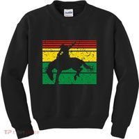 Rodeo Bronc Riding African American Cowgirl Graphic Kids Sweatshirt thumb 0