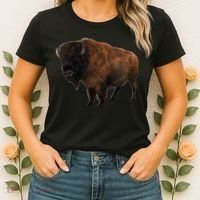 Realistic Bison Women's T-Shirt thumb 2