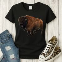 Realistic Bison Women's T-Shirt thumb 3