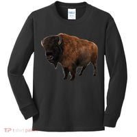 Realistic Bison Kids Long Sleeve Shirt thumb 0