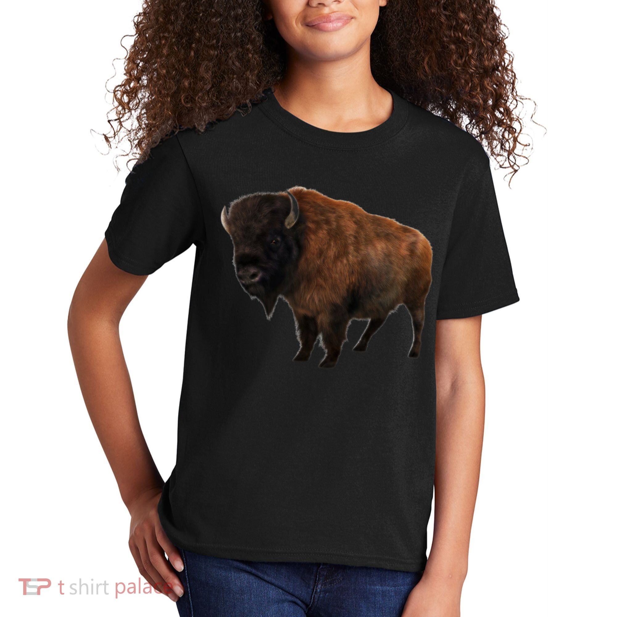 Realistic Bison Kids T-Shirt