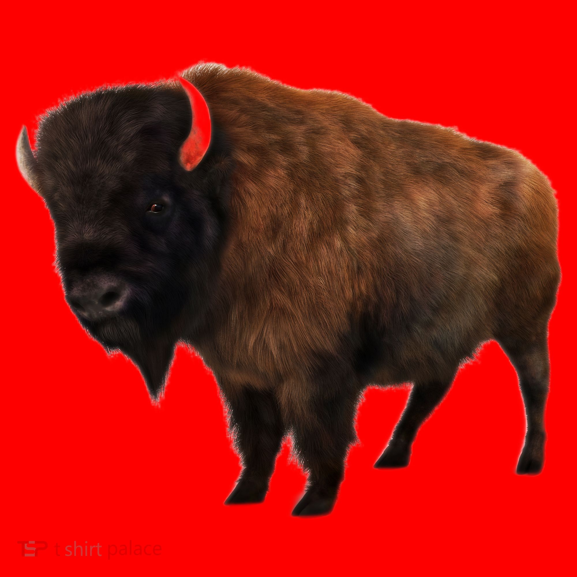 Realistic Bison Santa Hat