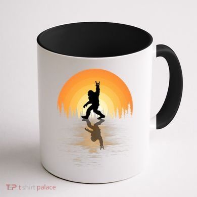 Retro Bigfoot Rock And Roll For Sasquatch Believers Funny Gift Coffee Mug back