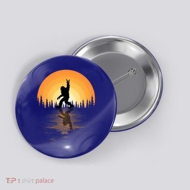 Retro Bigfoot Rock And Roll For Sasquatch Believers Funny Gift Button