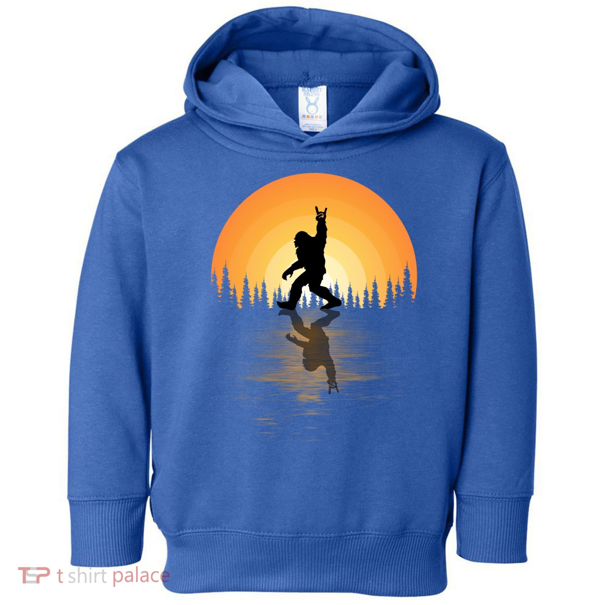 Retro Bigfoot Rock And Roll For Sasquatch Believers Funny Gift Toddler Hoodie