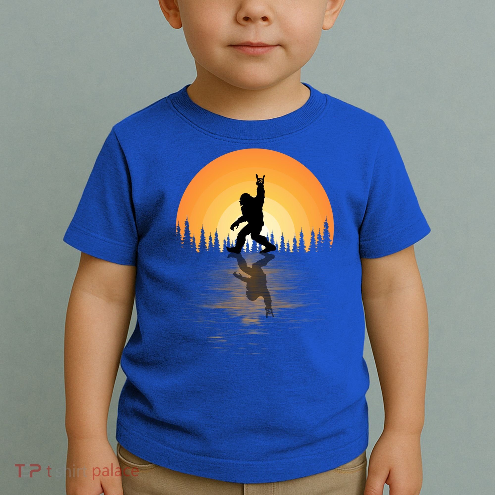 Retro Bigfoot Rock And Roll For Sasquatch Believers Funny Gift Toddler T-Shirt