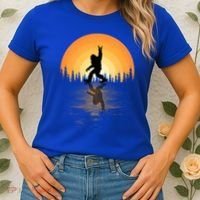 Retro Bigfoot Rock And Roll For Sasquatch Believers Funny Gift Women's T-Shirt thumb 2