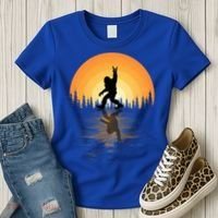 Retro Bigfoot Rock And Roll For Sasquatch Believers Funny Gift Women's T-Shirt thumb 3