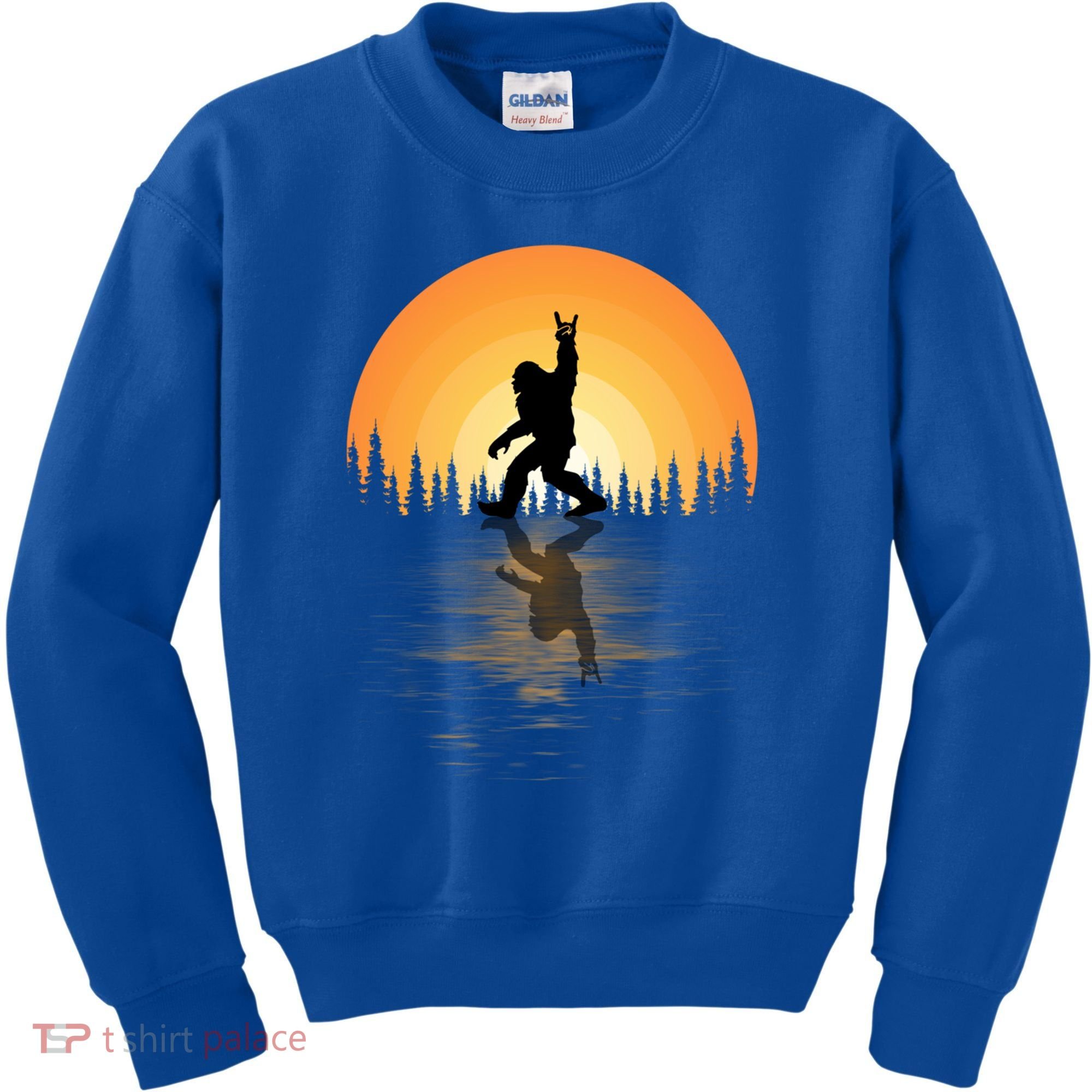 Retro Bigfoot Rock And Roll For Sasquatch Believers Funny Gift Kids Sweatshirt