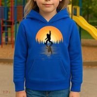 Retro Bigfoot Rock And Roll For Sasquatch Believers Funny Gift Kids Hoodie thumb 3