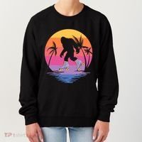 Retro Bigfoot Roller Skating Sasquatch 80s 90s Skater Cool Gift Women's Sweatshirt thumb 0