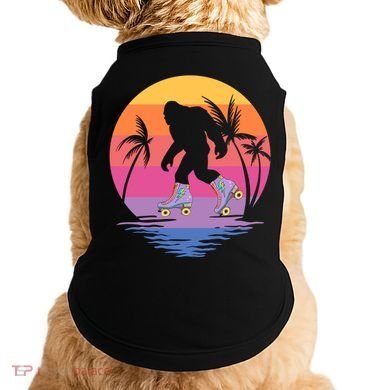 Retro Bigfoot Roller Skating Sasquatch 80s 90s Skater Cool Gift Doggie Tank