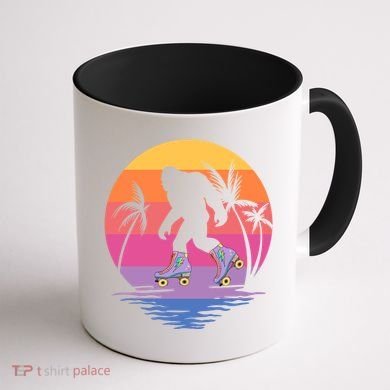 Retro Bigfoot Roller Skating Sasquatch 80s 90s Skater Cool Gift Coffee Mug back