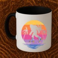 Retro Bigfoot Roller Skating Sasquatch 80s 90s Skater Cool Gift Coffee Mug thumb 2