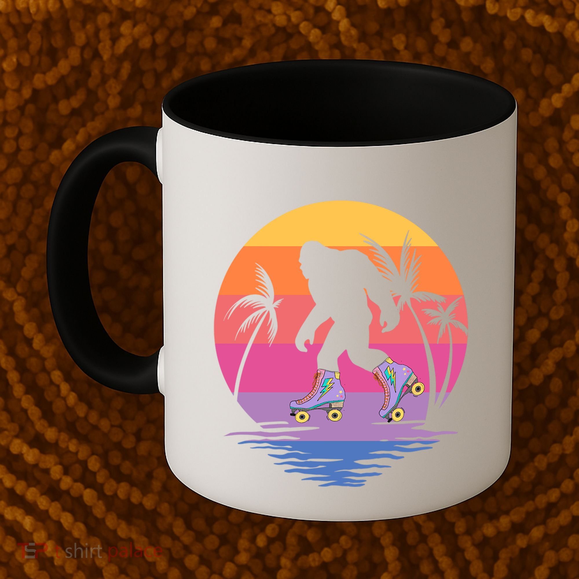 Retro Bigfoot Roller Skating Sasquatch 80s 90s Skater Cool Gift Coffee Mug