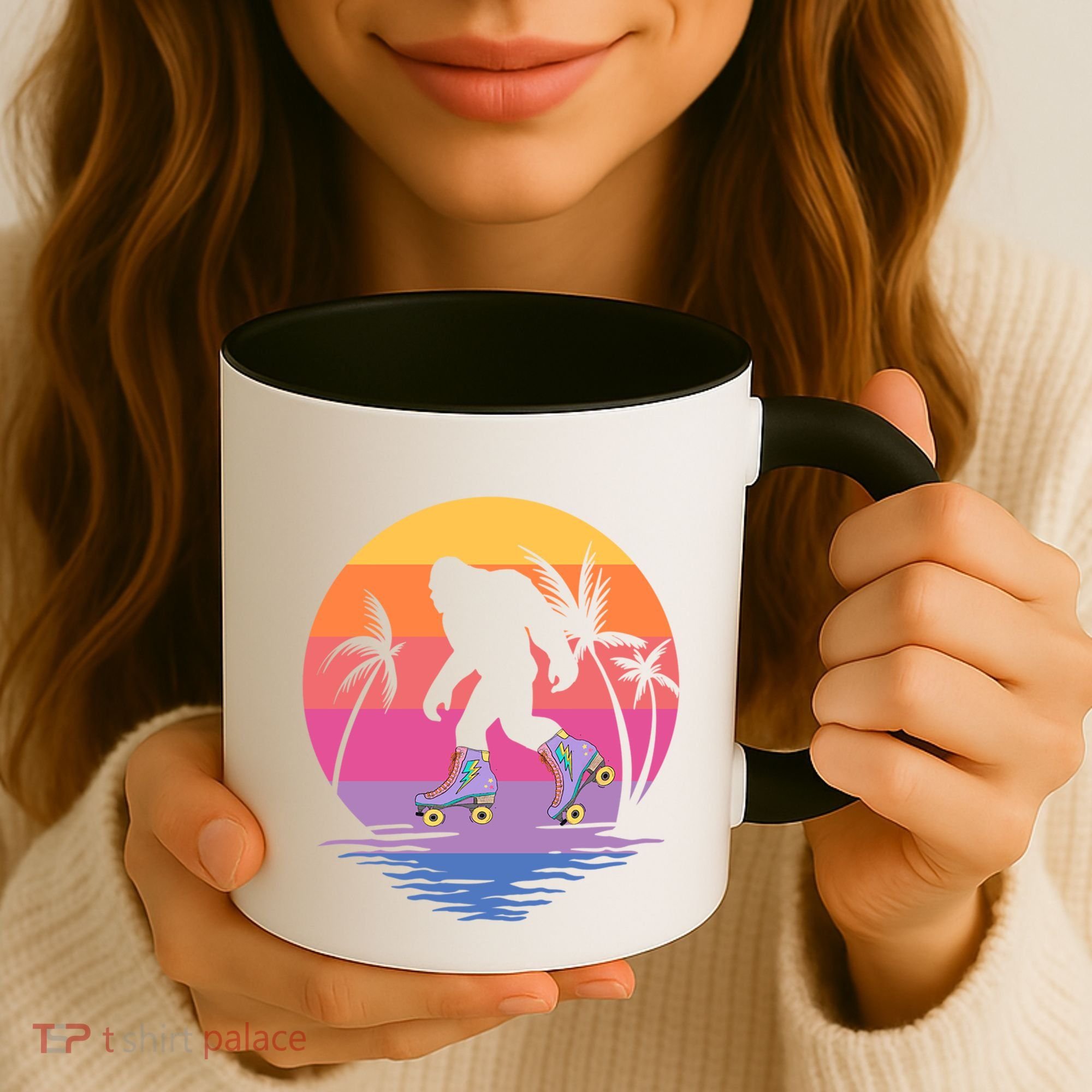 Retro Bigfoot Roller Skating Sasquatch 80s 90s Skater Cool Gift Coffee Mug