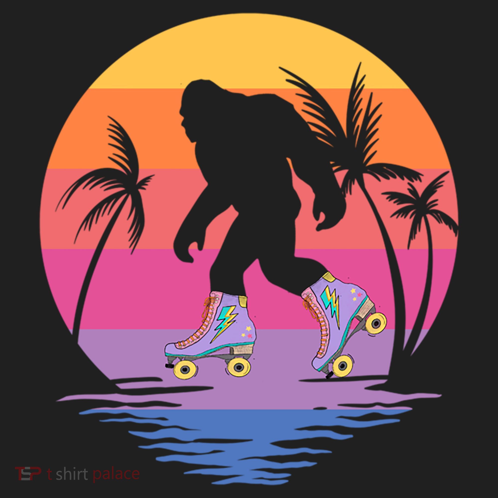Retro Bigfoot Roller Skating Sasquatch 80s 90s Skater Cool Gift Beanie