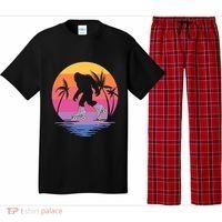 Retro Bigfoot Roller Skating Sasquatch 80s 90s Skater Cool Gift Pajama Set thumb 0