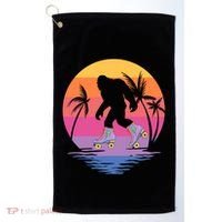 Retro Bigfoot Roller Skating Sasquatch 80s 90s Skater Cool Gift Golf Towel thumb 0