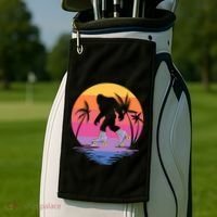 Retro Bigfoot Roller Skating Sasquatch 80s 90s Skater Cool Gift Golf Towel thumb 2