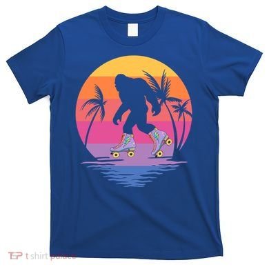 Retro Bigfoot Roller Skating Sasquatch 80s 90s Skater Cool Gift T-Shirt